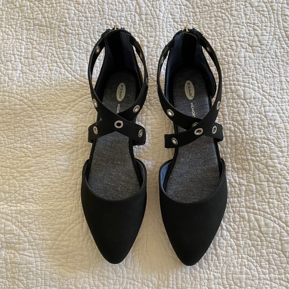 Dr. Scholl's Black Suede Flats